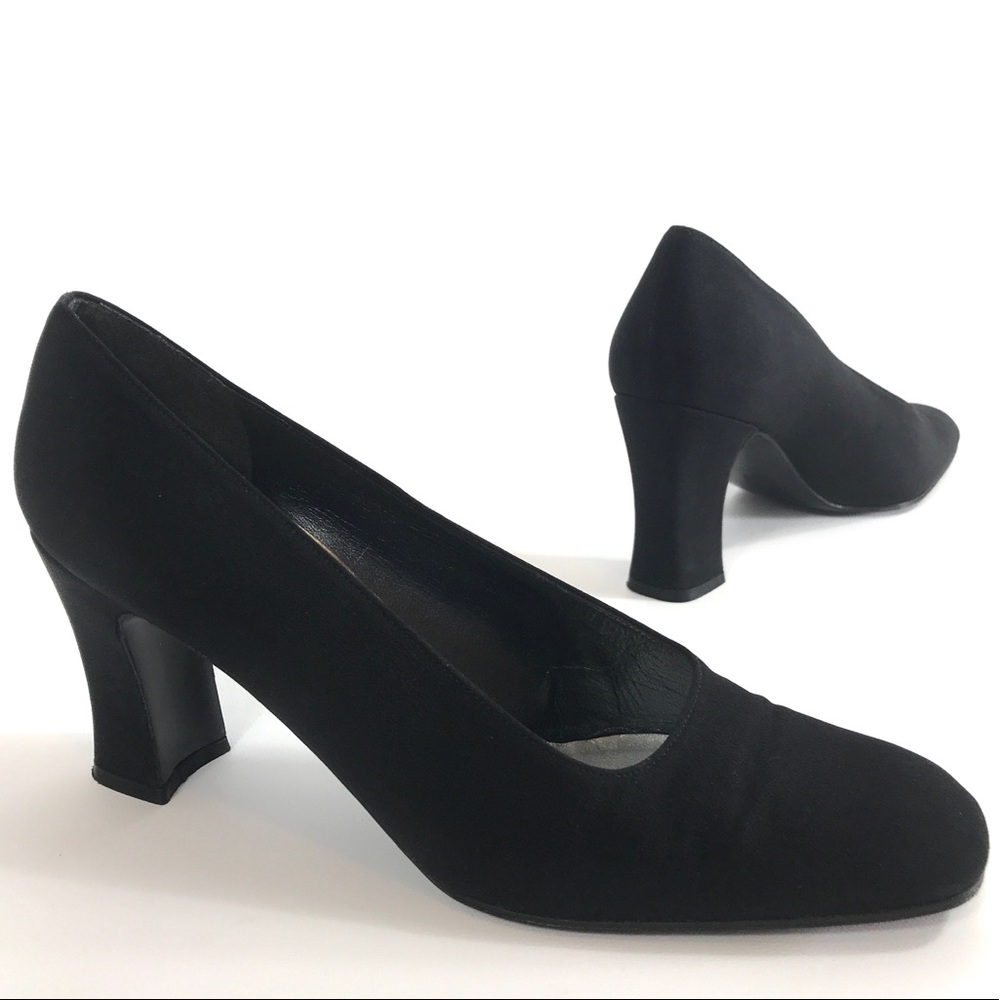 Stuart Weitzman Pumps Heels Black Textile Sz 9 AA